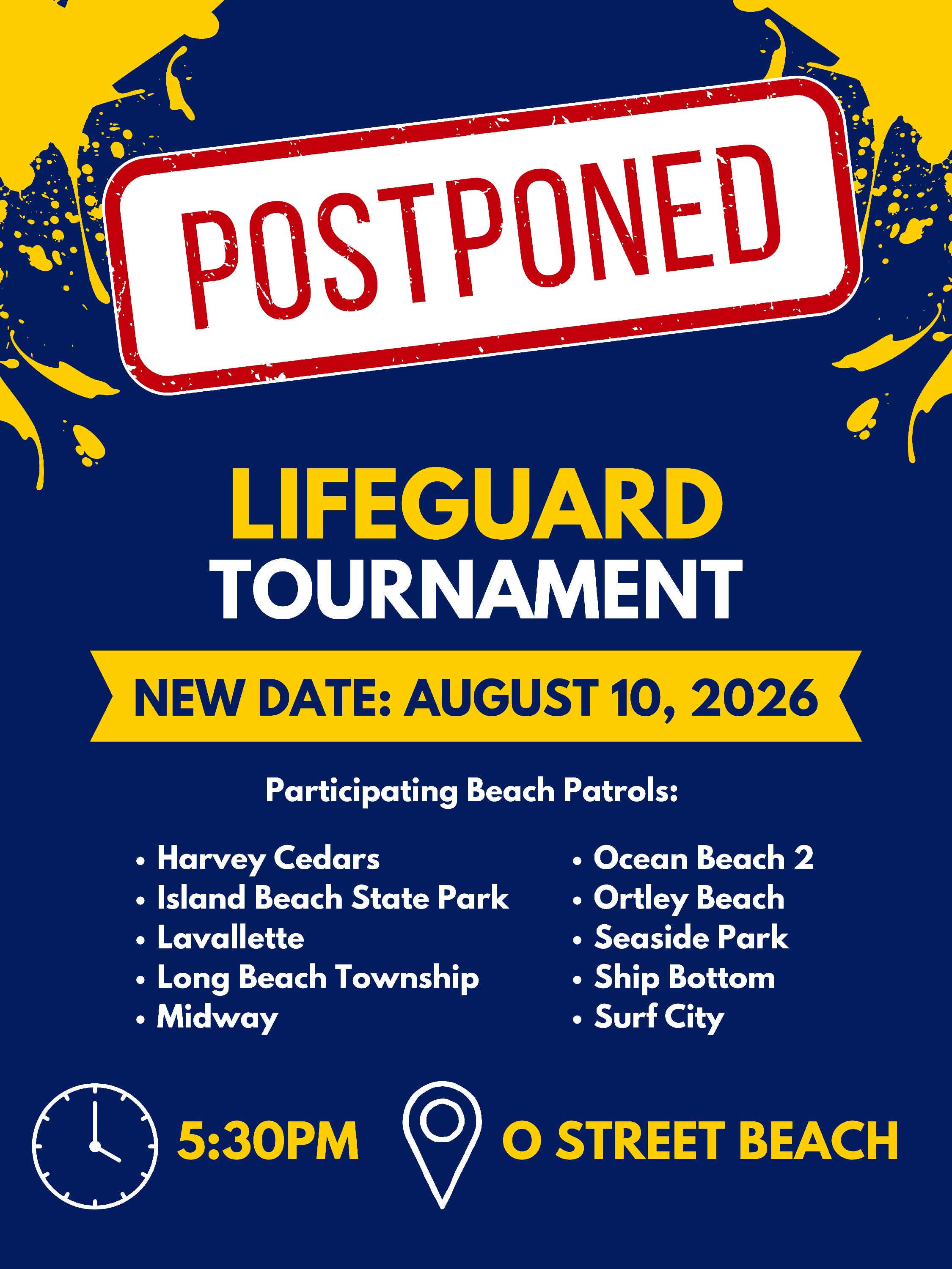 Lifeguard Tournament Postponed